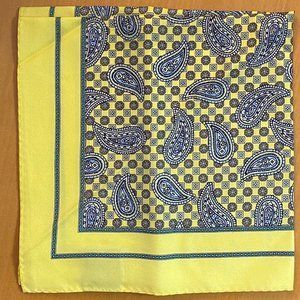 Nordstrom Yellow Paisley Pocket Square